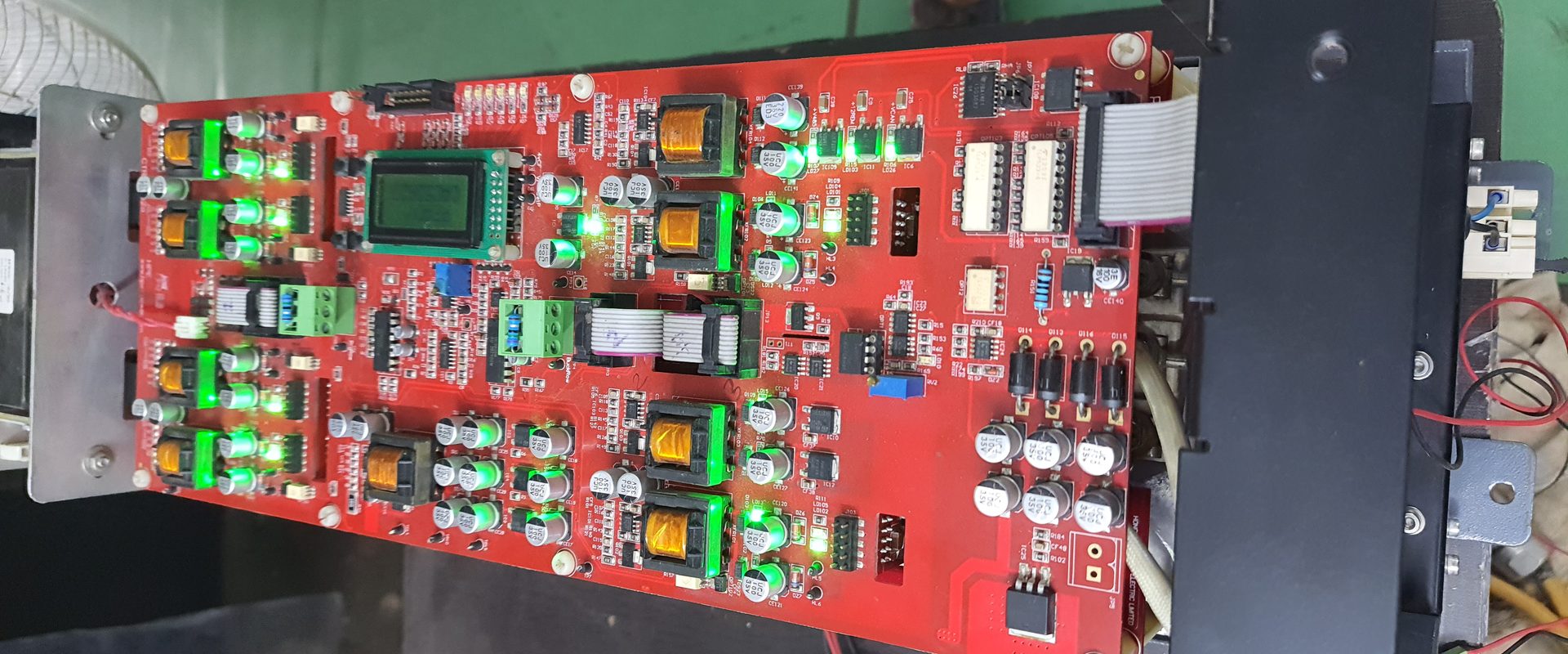Red servo power PCB board with LED diagnostics